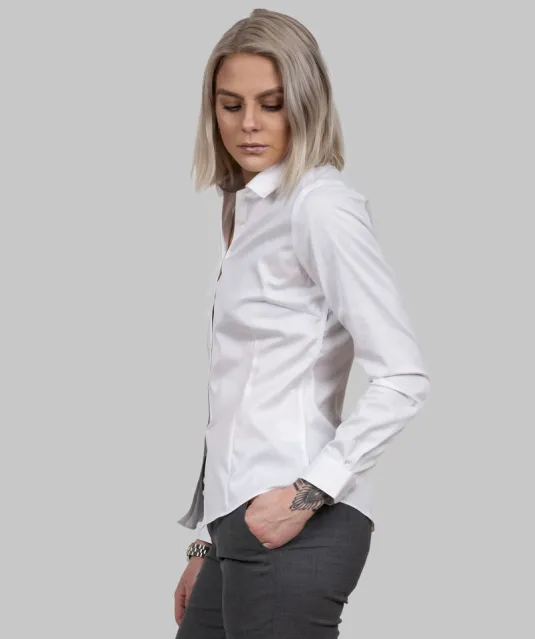 Green Bow 01  Hemd Dames Wit