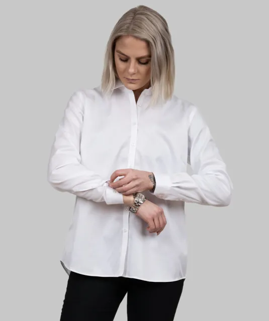 Green Bow 01  Hemd Relaxed Fit Dames Wit