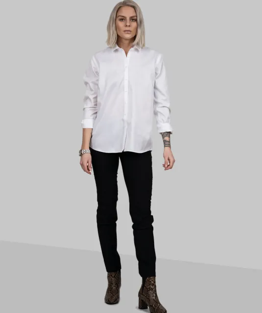 Green Bow 01  Hemd Relaxed Fit Dames Wit