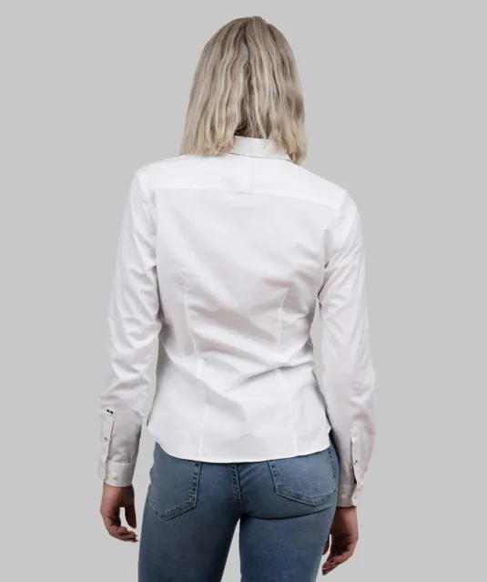 Yellow Bow 54  Hemd Dames Wit