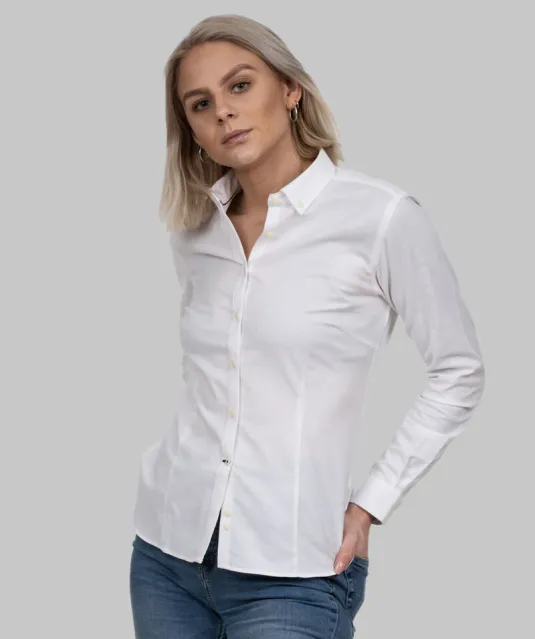 Yellow Bow 54  Hemd Dames Wit