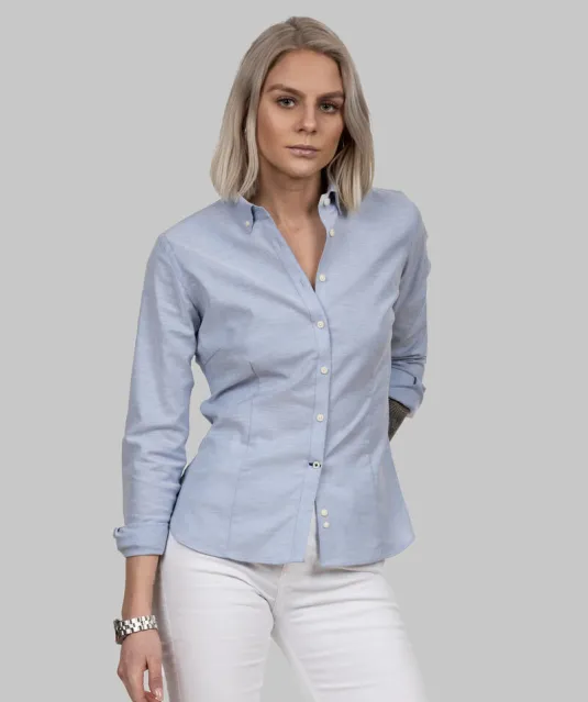 Yellow Bow 54  Hemd Dames Lichtblauw