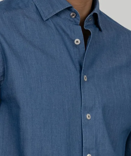 Indigo Bow 130  Hemd Slim Fit Heren Blauw gestreept