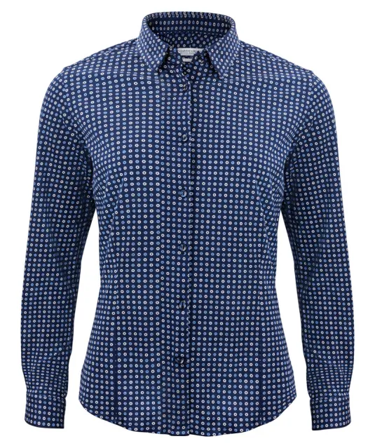 Indigo Bow 131 Hemd Dames Blauwe print