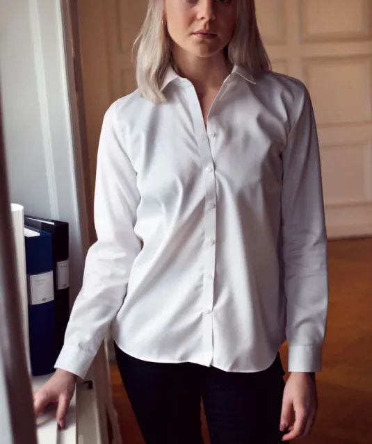 Green Bow 01  Hemd Relaxed Fit Dames Wit