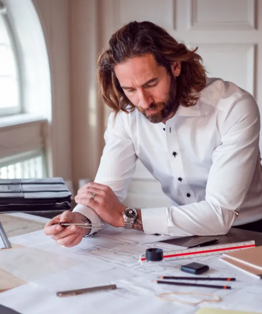 Red Bow 20  Hemd Slim Fit Heren Wit/marine