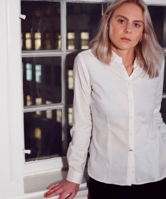 Indigo Bow 34  Hemd Dames Wit