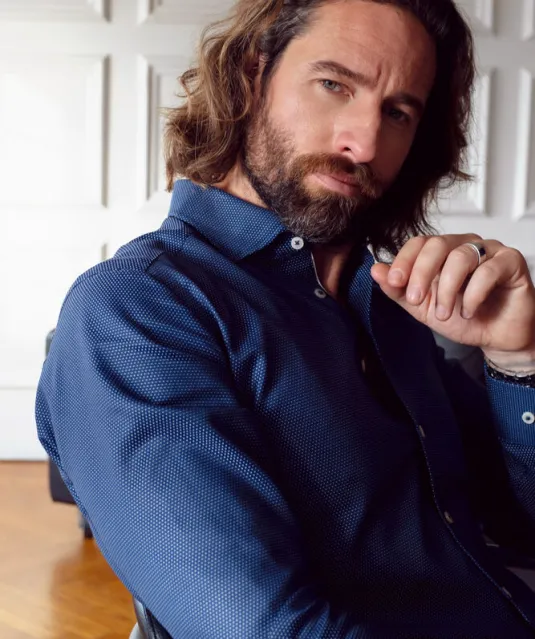 Purple Bow 49  Hemd Slim Fit Heren Marine