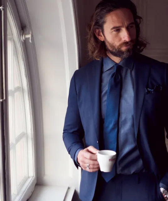 Red Bow 120  Hemd Slim Fit Heren Blauw gestreept