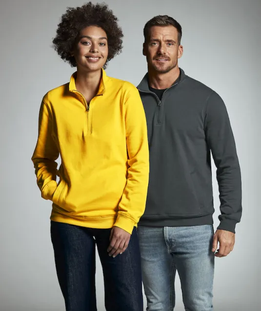 SWEATER HALF ZIP UNISEX - GOTS GECERTIFICEERD Wit