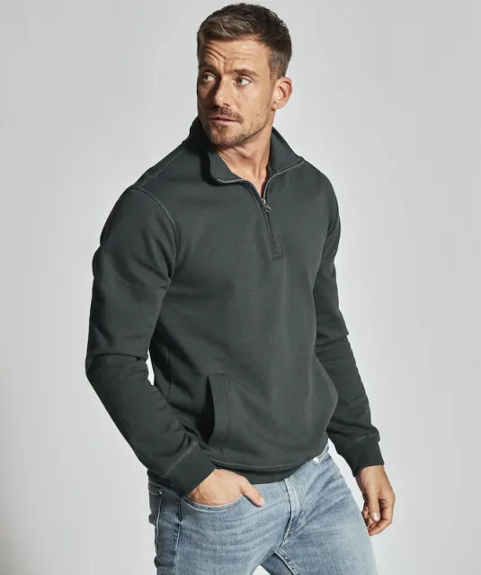 SWEATER HALF ZIP UNISEX - GOTS GECERTIFICEERD Wit