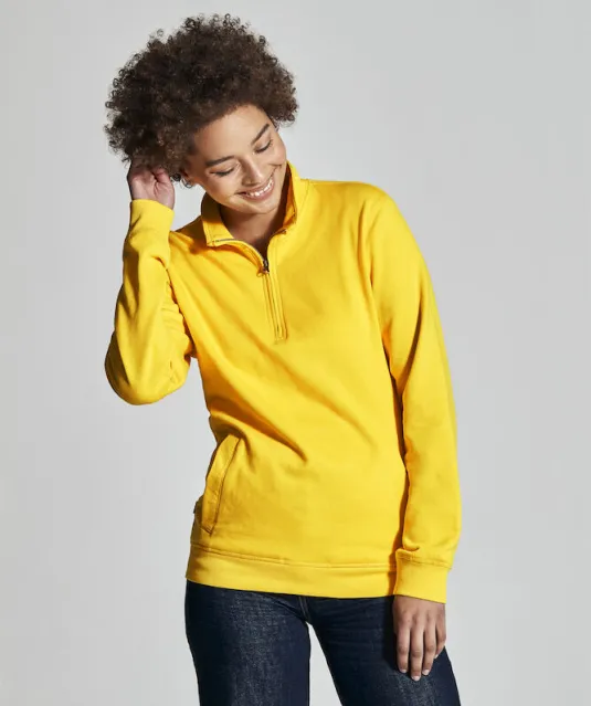 SWEATER HALF ZIP UNISEX - GOTS GECERTIFICEERD Wit