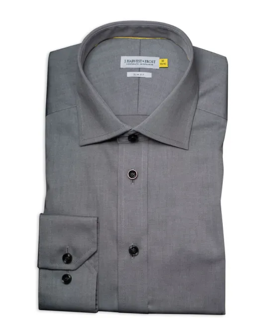 Yellow Bow 50  Hemd Slim Fit Heren Grijs mélée