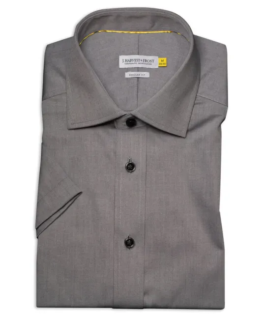 Yellow Bow 50 S/S  Hemd Regular Fit Heren Grijs mélée