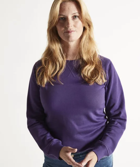 SWEATER CREW NECK LADY - GOTS GECERTIFICEERD Paars