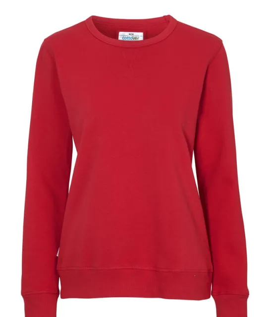 SWEATER CREW NECK LADY - GOTS GECERTIFICEERD Rood