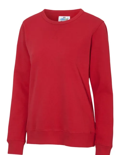 SWEATER CREW NECK LADY - GOTS GECERTIFICEERD Rood