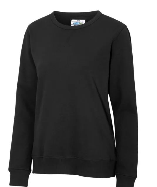 SWEATER CREW NECK LADY - GOTS GECERTIFICEERD Zwart