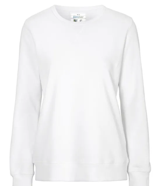 SWEATER CREW NECK LADY - GOTS GECERTIFICEERD Wit