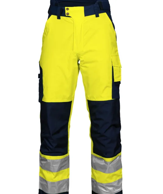 6514 GEVOERDE SIGNALISATIEREGENBROEK EN ISO 20471 KLASSE 2 Geel