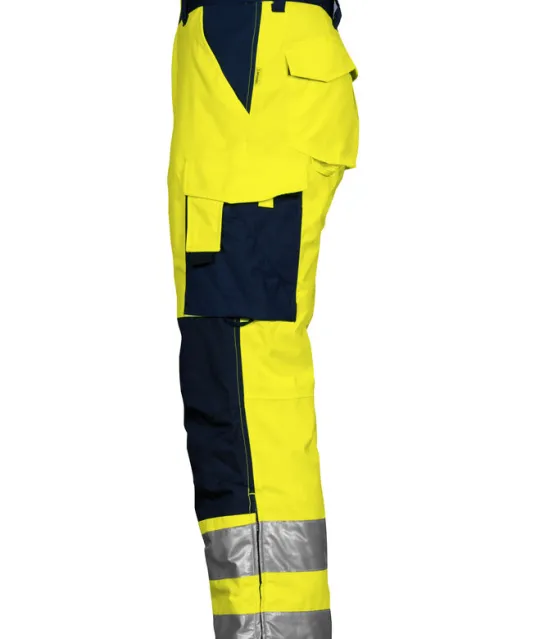 6514 GEVOERDE SIGNALISATIEREGENBROEK EN ISO 20471 KLASSE 2 Geel