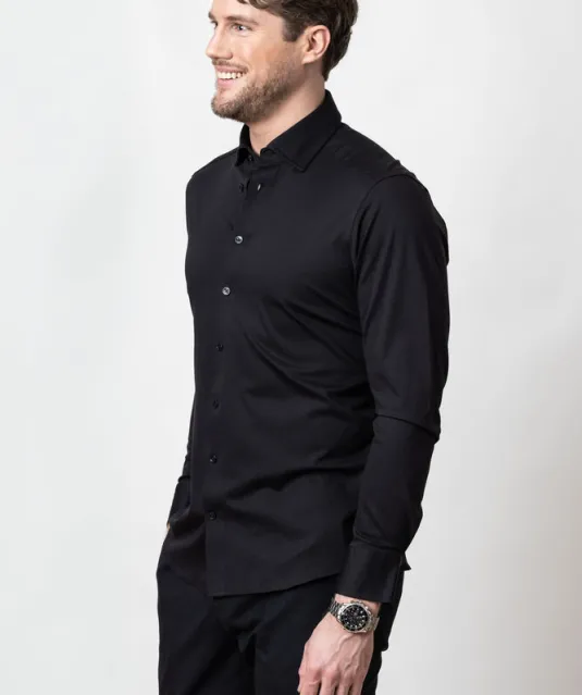 Indigo Bow 132   Hemd Regular Fit Heren Zwart