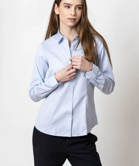 Green Bow 01  Hemd Dames Lichtblauw