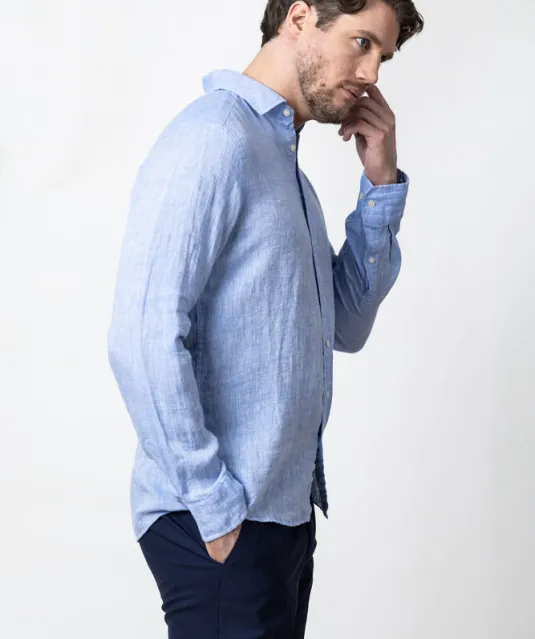 Indigo Bow 33  Hemd Regular Fit Heren Hemelsblauw