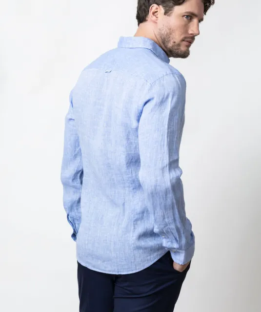 Indigo Bow 33  Hemd Regular Fit Heren Hemelsblauw