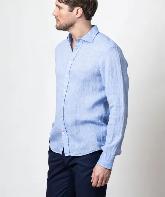 Indigo Bow 33  Hemd Regular Fit Heren Hemelsblauw