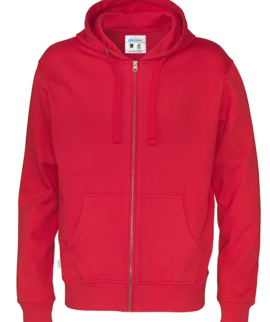 HOODIE FULL ZIP MAN - GOTS GECERTIFICEERD Wit