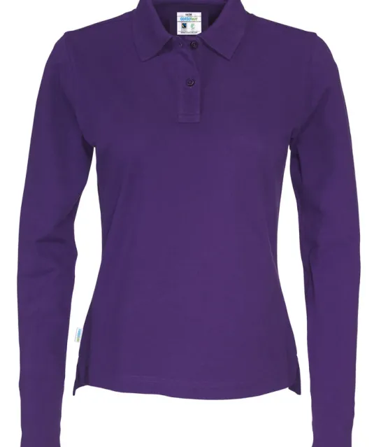 POLO PIQUE LONG SLEEVE LADY - GOTS GECERTIFICEERD Paars