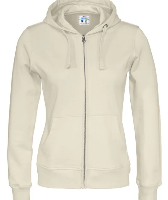 HOODIE FULL ZIP LADY - GOTS GECERTIFICEERD Ecru