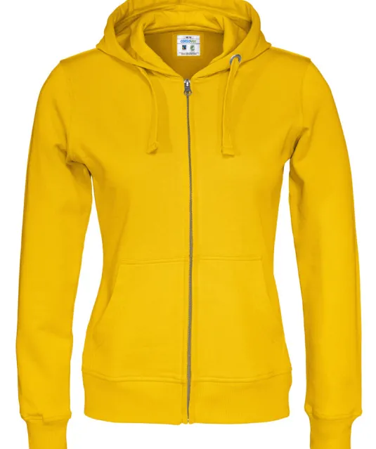 HOODIE FULL ZIP LADY - GOTS GECERTIFICEERD Geel