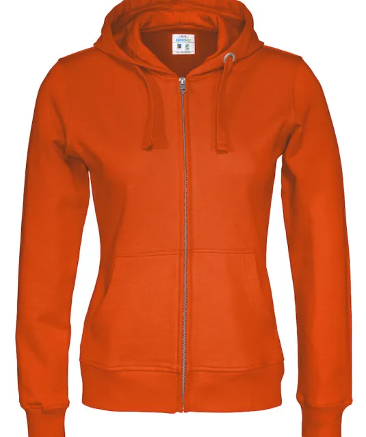 HOODIE FULL ZIP LADY - GOTS GECERTIFICEERD Oranje