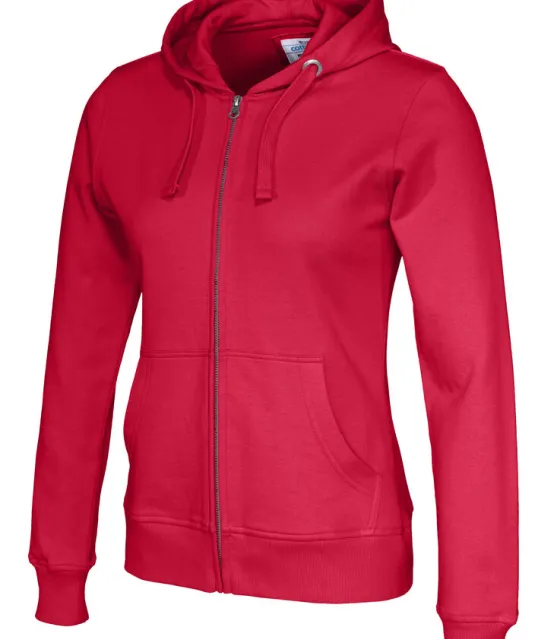 HOODIE FULL ZIP LADY - GOTS GECERTIFICEERD Rood