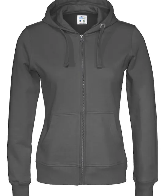HOODIE FULL ZIP LADY - GOTS GECERTIFICEERD Antraciet