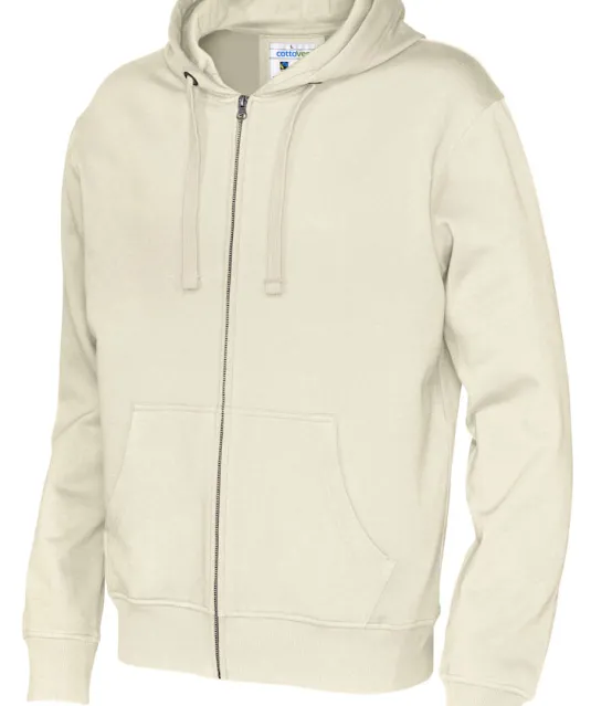 HOODIE FULL ZIP MAN - GOTS GECERTIFICEERD Ecru