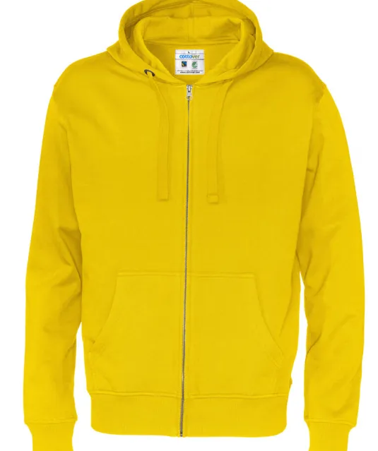 HOODIE FULL ZIP MAN - GOTS GECERTIFICEERD Geel