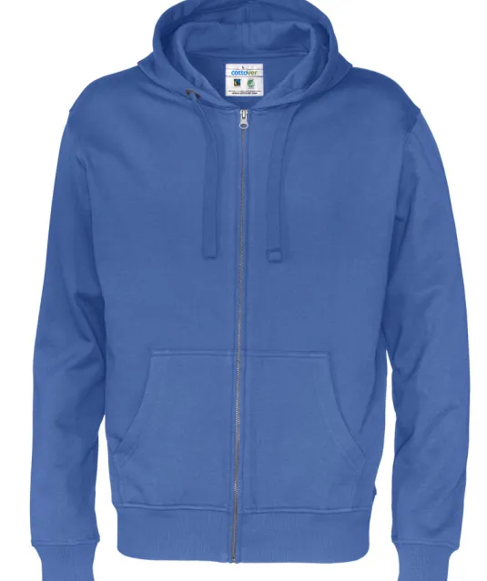 HOODIE FULL ZIP MAN - GOTS GECERTIFICEERD Blauw