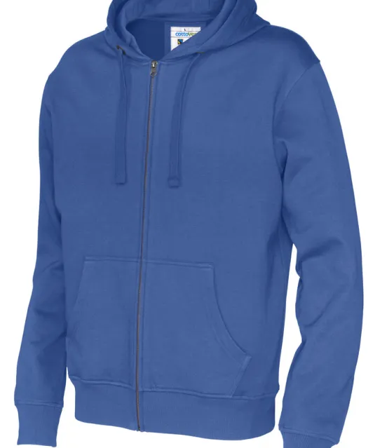 HOODIE FULL ZIP MAN - GOTS GECERTIFICEERD Blauw
