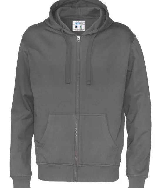 HOODIE FULL ZIP MAN - GOTS GECERTIFICEERD Antraciet