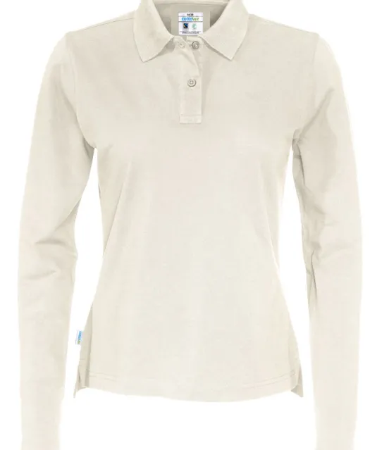POLO PIQUE LONG SLEEVE LADY - GOTS GECERTIFICEERD Ecru