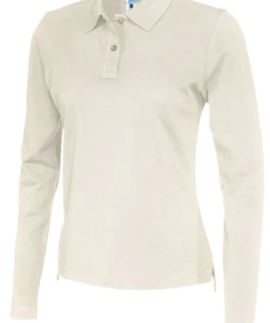 POLO PIQUE LONG SLEEVE LADY - GOTS GECERTIFICEERD Ecru