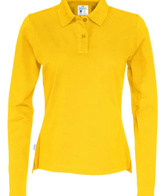 POLO PIQUE LONG SLEEVE LADY - GOTS GECERTIFICEERD Geel