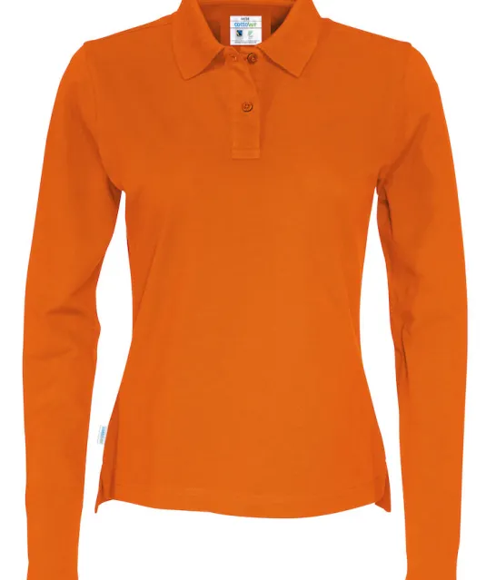 POLO PIQUE LONG SLEEVE LADY - GOTS GECERTIFICEERD Oranje