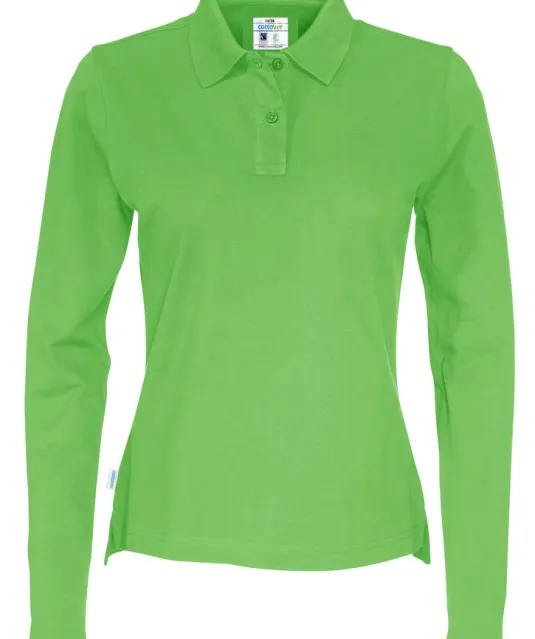 POLO PIQUE LONG SLEEVE LADY - GOTS GECERTIFICEERD Groen