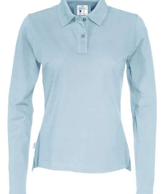 POLO PIQUE LONG SLEEVE LADY - GOTS GECERTIFICEERD Lichtblauw