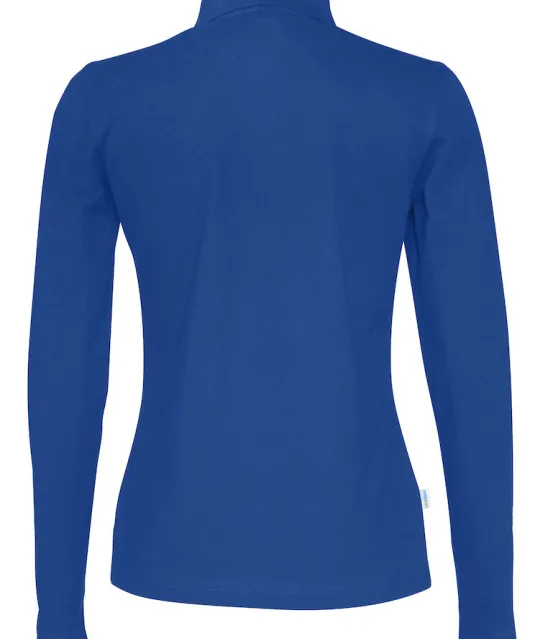 POLO PIQUE LONG SLEEVE LADY - GOTS GECERTIFICEERD Blauw