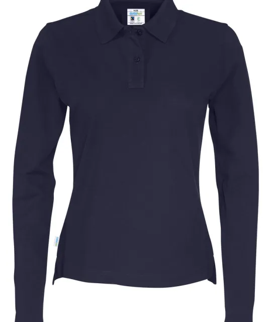 POLO PIQUE LONG SLEEVE LADY - GOTS GECERTIFICEERD Marine